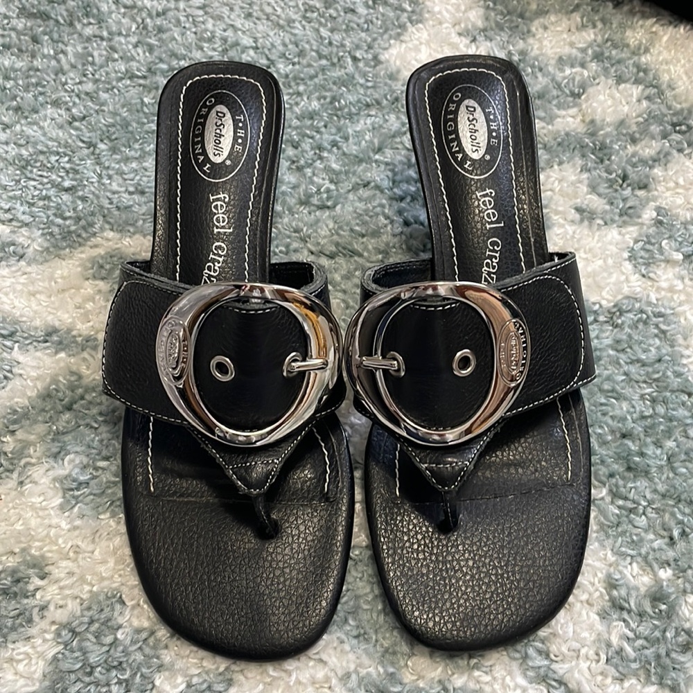 Dr. Scholl’s, black, 2” heels with silver accents, size 8.5 Feel crazy good!